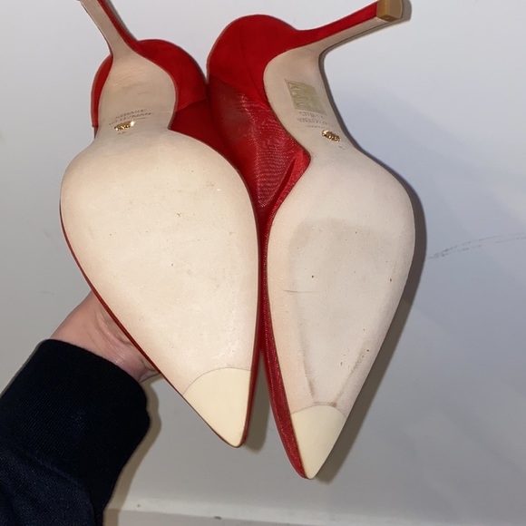 RARE Red Mesh Stuart Weitzman Heels - Picture 7 of 7